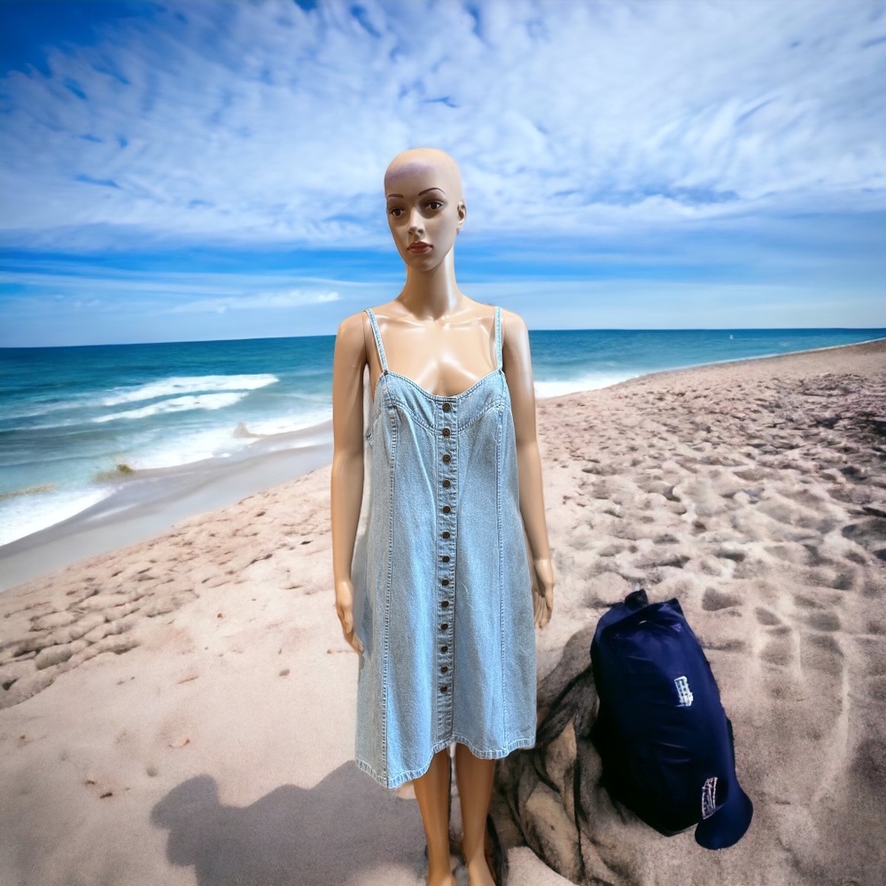 Liz Wear Vintage Jean Denim Strapless Dress